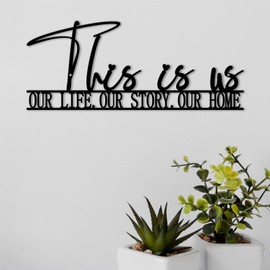 ShowMtheM This is us Metal Sign, Metal Hallway Decor, This is us Sign 12" x 5", This is us Wall Decor, Ideal Gift for Housewarming and Holiday