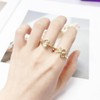 OIDIMS Initial Letter Ring for Women Gold Plated Stackable Alphabet