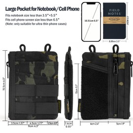 VIPERADE VE16 Pocket Organizer, EDC Pouch for Men, 7 Pockets EDC Pocket Organizer EDC Pouch for Everyday Carry, Multitool Pocket Pouch Wallet for EDC Gears, Pocket Pouch for Men