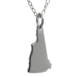 FashionJunkie4Life Sterling Silver New Hampshire State Necklace, 18 Inch | Gifts for Men & Women | Birthday Gift for Men and Women