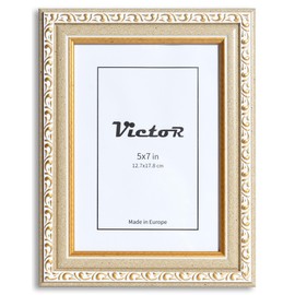 VictoR picture frame Chagall 5x7 beige gold frame, vintage antique frames with shutterprrof acrylic glass, baroque/antique