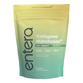 Entera | Colágeno Hidrolizado Plus 500g, Péptidos de Colágeno, Vitamina C Liposomal, Bisglicinato de Cobre, Suplemento Alimenticio, Sin Sabor, Sin Azúcar, Fácil de Mezclar, Incluye Cuchara Dosificadora Biodegradable, Libre de Gluten, Grass-Fed & Pasture-Raised.
