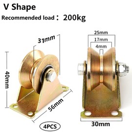 V-groove steel swivel pulley, pulley for ropes, V-groove roller wheel, heavy duty castors, pulley pulley, pulley steel cable, pulley pulley pulley for pulley system, roller gates, inverted, pack of 4