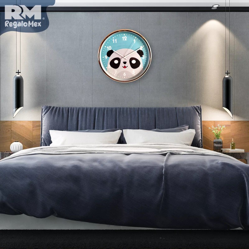 Rm Regalomex Reloj De Pared Análogo Diseño Con Panda Para