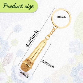 yaozeio Music Lovers Gifts Singer Keychain Microphone Key Chain Musicians Singers Birthday Christmas Gift for Singer Friends Retirement Gifts for Music Teachers Students Musical Key Rings