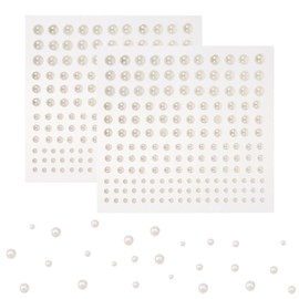 Pearl Pearl Seal Pearl Beads Rhinestone Stickers Decorative Stickers 2 Pack (165pcs per pack of 3/4/5/6mm) Pearl Earrings Rhinestone Stickers DIY Technology Decorative Hair Accessories Decorative
