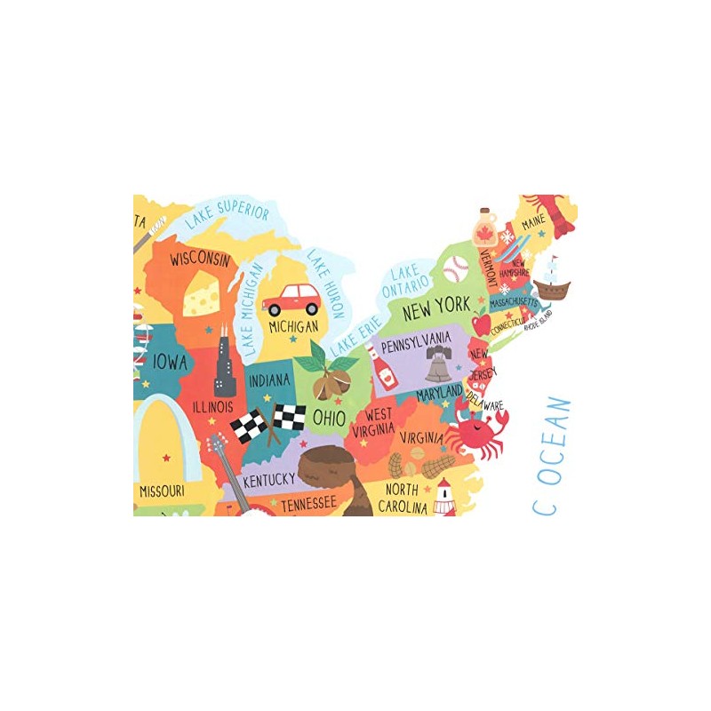 Swiftmaps 28x40 United States USA US Children's Wall Map Mural
