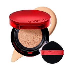 espoir [NEW] Be Velvet Cushion Foundation | Long-lasting Color Extreme Coverage | Comfortable Velvety Finish | Korean Cushion Foundation (#22 Petal, 0.46 Ounce (Pack of 1))