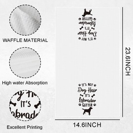 WINGTECA Funny Dog Kitchen Towels Gifts for Labrador Lovers Owners Women Men It's Not Dog Hair It's Labrador Glitter Waffle Weave Tea Dish Hand Towels for Kitchen Bathroom Decorative 14×23 Inches