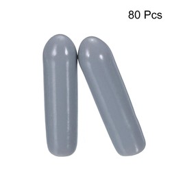 QUARKZMAN Pack of 80 Rubber Caps 3 mm (1/8 Inch) ID PVC Vinyl Round End Caps Screw Thread Protective Caps Grey