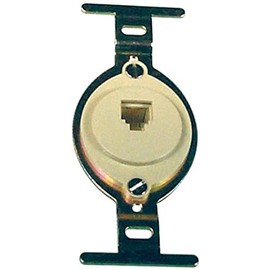 Leviton 6P4C Screw Terminal, Round Insert, 40201-I, Ivory