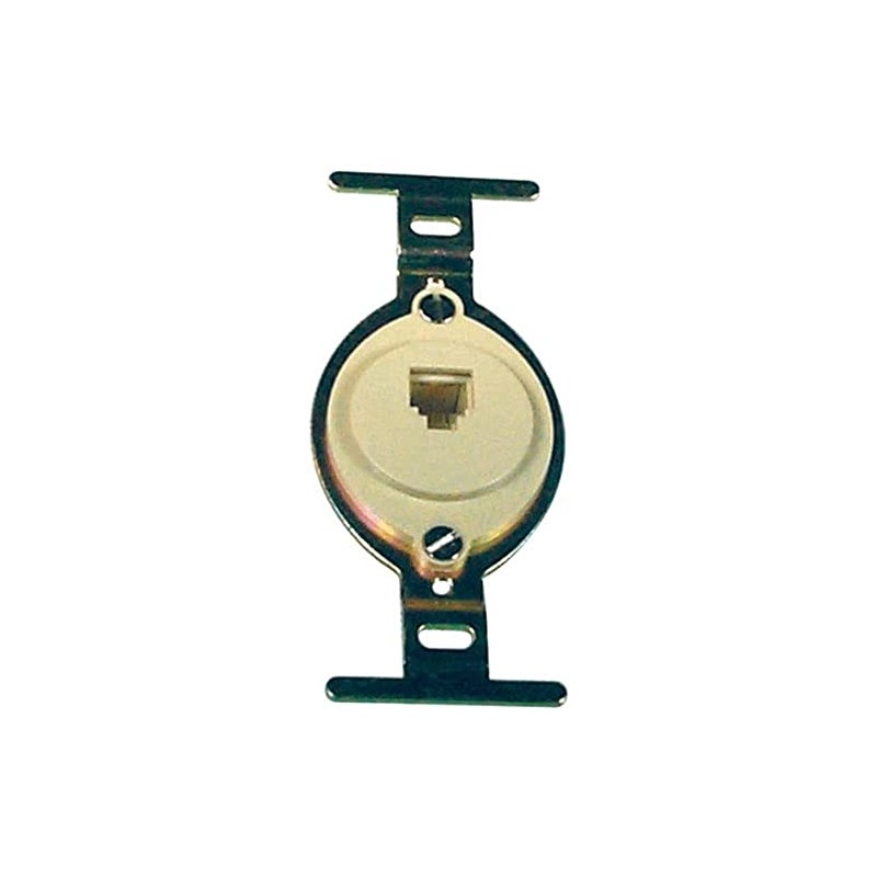 Leviton 6P4C Screw Terminal, Round Insert, 40201-I, Ivory