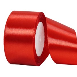23 Metres Satin Ribbon, Red, 5 cm, Decoration Gift Ribbon, Ribbon, Fabric Ribbon for Dress, Wedding, Christening and Birthday Gifts, Satin Decorative Ribbon, Gift Wrapping