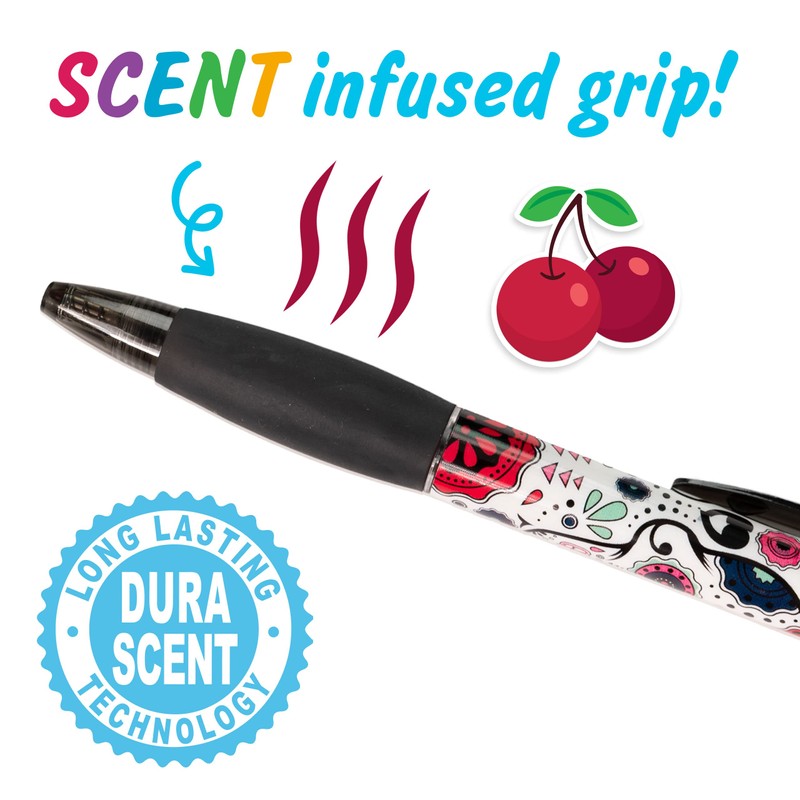 Sugar Skull Smens - Patented Gourmet Scented Pens, Black Ink,