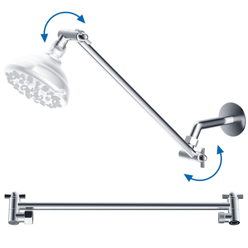 Brass 16 Inch Shower Head Extension Arm with Lock Joints,