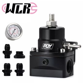 WLR BLACK PQY Fuel Injected Fuel Pressure Regulator with boost reference anodized