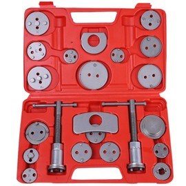 ZJERYL GULL Disc Brake Caliper Compression Tool 22pc Professional Piston Compressor Tool Set for Automotive Brake Pad Replacement (Red)