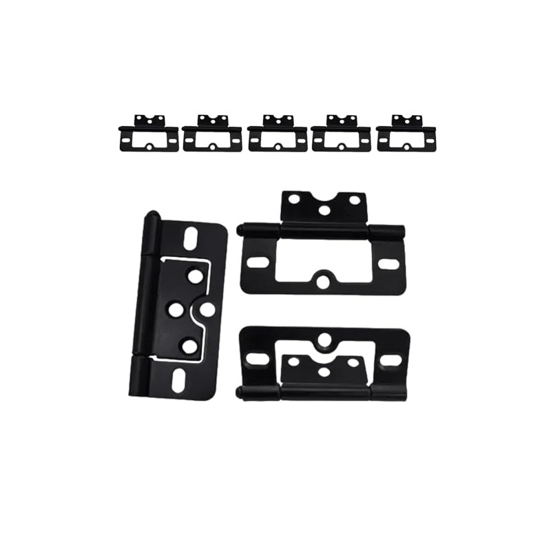 5Pcs Black Flush Hinges,3 Inch Iron Door Hinges for Drawer