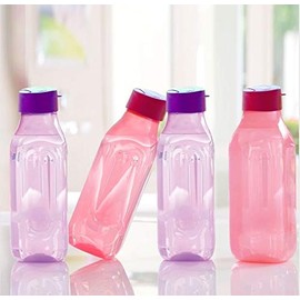 Tupperware Aquasafe Square Bottle with Fliptop 1L(Set Of 4)