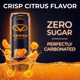 VERSA Energy by PEScience, Sugar Free Energy Drink, 125mg Caffeine, Perfectly Carbonated, Variety Pack, 4 Flavors, Case of 12