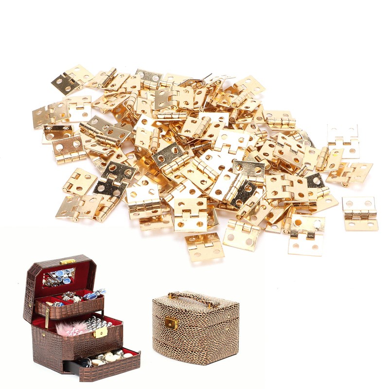 100pcs Mini Brass Hinges, 180 Degree Hinge with 400pcs Screws
