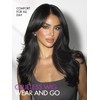 WIGER Layered Wavy Wig with Bangs Middle Part Glueless Curtain