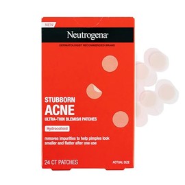 Neutrogena Stubborn Acne Ultra-Thin Patches for Acne-Prone Skin - Hydrocolloid Overnight Blemish Patch for Clear Skin, 24 Patches