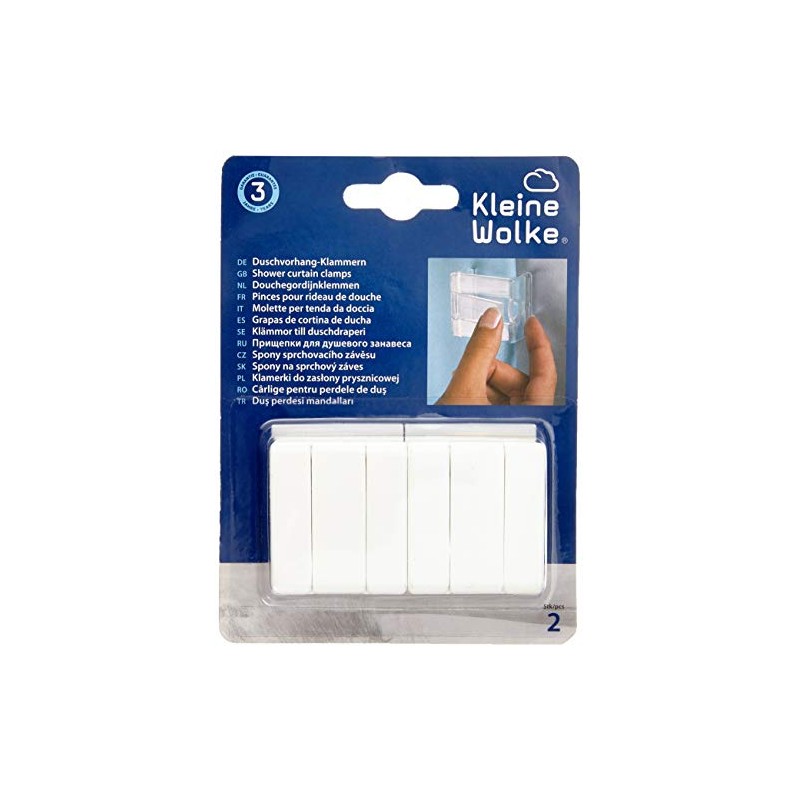 Kleine Wolke Curtains Clips 2 pcs in White, 15 x