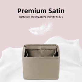 DGAZ Purse Organizer Silky Smooth For Picotin 14/18/22/26/31 Bags,Silk,Luxury Handbag Tote in Bag Shapers, Women(Gris tourterelle,PC18)