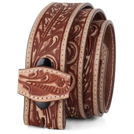 F&L CLASSIC Western Belt without buckle for men – Full Grain Leather Cowboy Belts for jeans - One Piece Leather strap belt, USA,2022-64, size 44