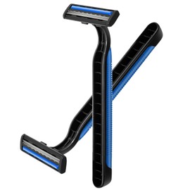 Disposable Twin Blade Razors in Bulk - 120PCS Clothsport Individually Wrapped, Clear Safety Cap - Ideal for Travel, Hotel (Blue)