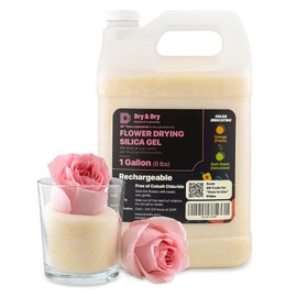 Dry & Dry (1 Gallon-NET 6 LBS) Color Indicating Premium Silica Gel Flower Drying Desiccant - Flower Drying Silica Gel Desiccant(6 LBS Reusable) Silica Gel