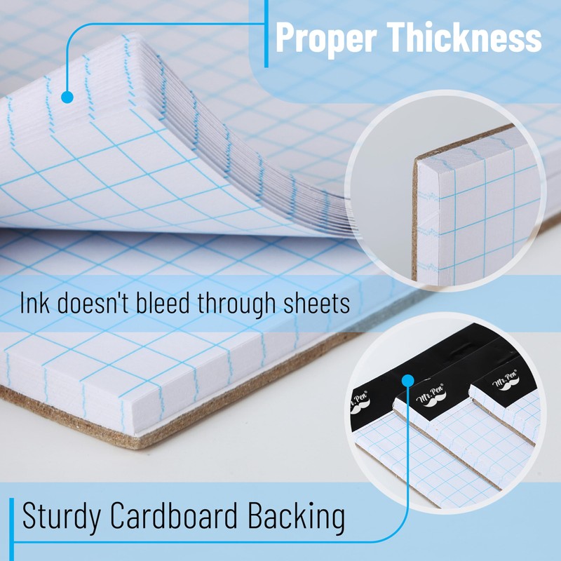 Mr. Pen- Graph Paper Pad 11"x8.5", 4x4 Quad-Ruled Graph Paper,