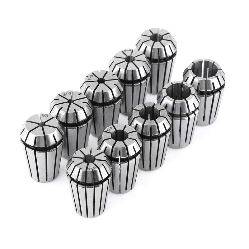 10pcs/set ER20 High Precision Spring Steel Collet Set CNC Engraving