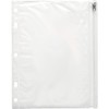 Ring Binder Pocket with Zipper, Vinyl, Hole Punched, 10 x