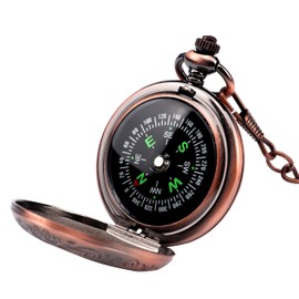 Laupha Survival Gear Compass Vintage Pocket Compass for Kids Classical Collection Portable Compass Accurate Waterproof for Hiking Outdoor Camping Motoring Boating Backpacking Survival Emergency Copper