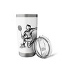 Panda Playing Badminton Player Shuttlecock Stainless Steel Insulated Tumbler