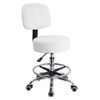 KKTONER Swivel Round Rolling Stool PU Leather with Adjustable Foot