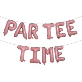 Sport Themed Let's Partee Time Golf Party Decorations Green Balloons Banner Men Boys Party Decoration Supplies for Birthday Baby Shower Retirement Party (PARTEE TIME Pink)