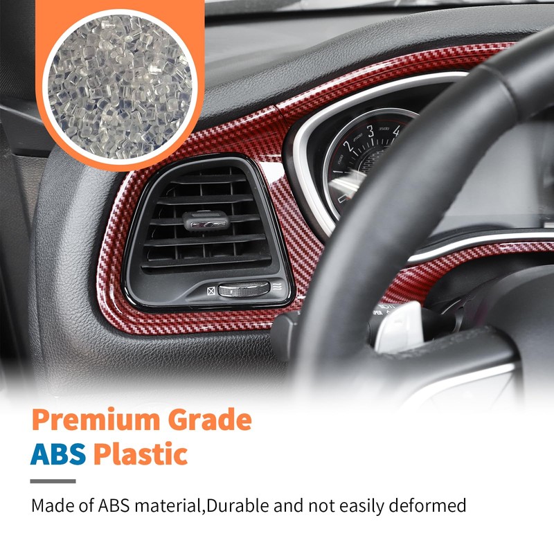 JeCar Red Carbon Fiber Interior Trim Kit Overlay for 2015-2023
