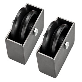 NINOSO 4"x 1.5" Cast Iron V Groove Wheel, Capacity up to 1200 Lb, Roller Bearing Residential Rolling Gates with Cover Box（2 Wheel with Box)