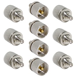 PL259 to SMA Female Adapter, RFAdapter 10-Pack UHF Male to SMA Female RF Coaxial Coax Connector Convertor RFAdapter for Ham Radio, Antenna, Analyzer