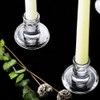 Low Glass Taper Candle Holders fit Candle Base Diameter 5/6-7/8