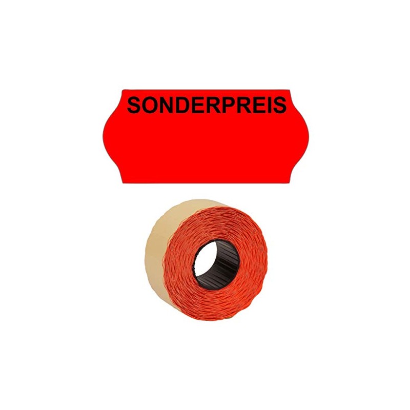 1,500 Price Labels 26 x 12 mm Bright Red "Special