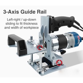 Mortise and Tenon Jig Tools for Woodworking Routers, Tenon Cutter, Mefape Manual Mortising Machine, Invisible Slotting Machine Jig Stand, 3-Axis Guide Rail for Adjust Trimming Length and Width