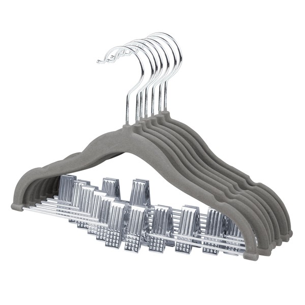 ManGotree Baby Velvet Hangers with Movable Clips, 30 cm Non-Slip