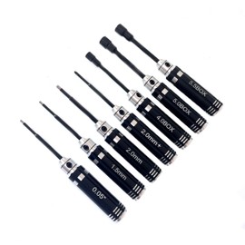 Hobbymall Mini RC Hex Screwdriver Nut Driver Set RC Car Tools for 1/18 1/24 RC Mini Crawler Car TRX4M SCX24 FCX24(7PCS)