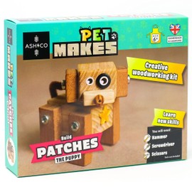 Ash & Co Pet Makes Build Patches The Puppy | Woodwork Kit for Kids | Fun Craft kit for Age 6+