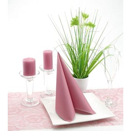 50 Apartina Napkins Fabric-Like Airlaid, Plain, Dusky Pink, Size 33 x 33 cm