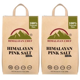 Himalayan Chef Himalayan Salt, Coarse Grain, Non-GMO, Kosher Certified, 100% Pure and Vegan with 84 Trace Minerals, Salt for Grinder Refill 5lbs Each (Pack of 2)